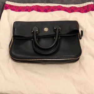 Tory Burch Black Leather Robinson Messenger Purse